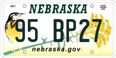 NE license plate 95BP27