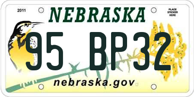 NE license plate 95BP32