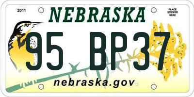 NE license plate 95BP37