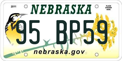NE license plate 95BP59