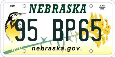 NE license plate 95BP65