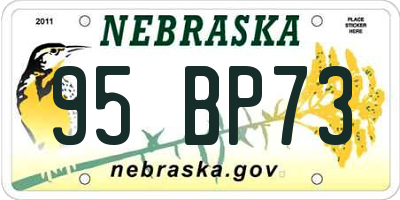 NE license plate 95BP73