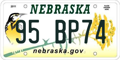 NE license plate 95BP74
