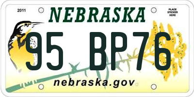 NE license plate 95BP76