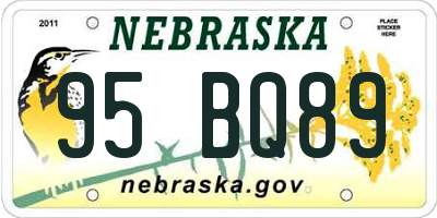 NE license plate 95BQ89