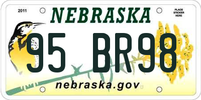 NE license plate 95BR98