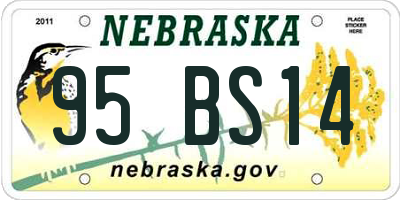 NE license plate 95BS14