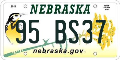 NE license plate 95BS37