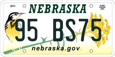 NE license plate 95BS75