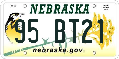 NE license plate 95BT21