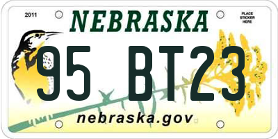 NE license plate 95BT23