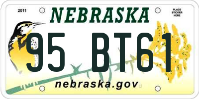 NE license plate 95BT61