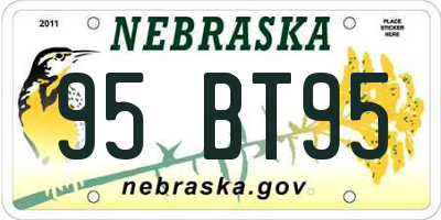 NE license plate 95BT95