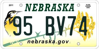 NE license plate 95BV74