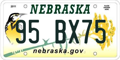 NE license plate 95BX75