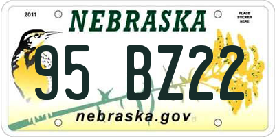 NE license plate 95BZ22