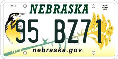 NE license plate 95BZ71