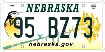 NE license plate 95BZ73