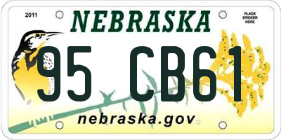 NE license plate 95CB61