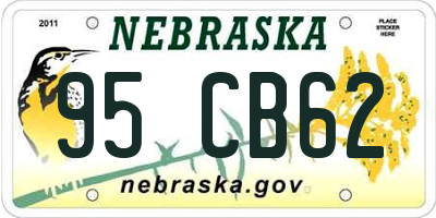 NE license plate 95CB62