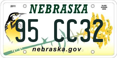 NE license plate 95CC32