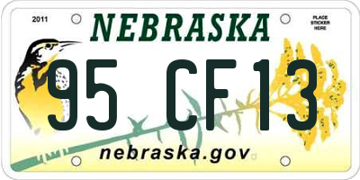 NE license plate 95CF13