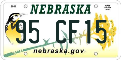 NE license plate 95CF15