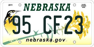 NE license plate 95CF23