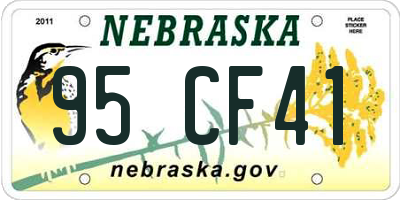 NE license plate 95CF41
