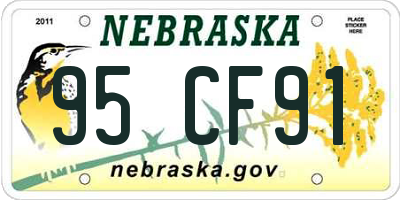 NE license plate 95CF91