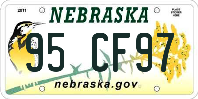 NE license plate 95CF97