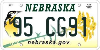 NE license plate 95CG91