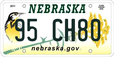 NE license plate 95CH80