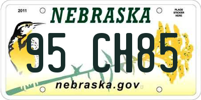 NE license plate 95CH85