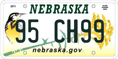 NE license plate 95CH99