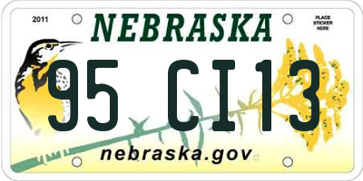 NE license plate 95CI13