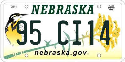 NE license plate 95CI14