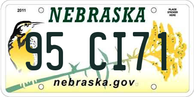 NE license plate 95CI71