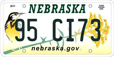 NE license plate 95CI73