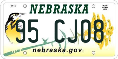 NE license plate 95CJ08