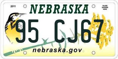 NE license plate 95CJ67