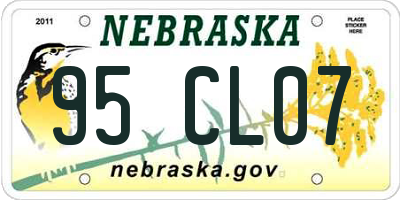 NE license plate 95CL07