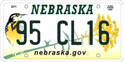 NE license plate 95CL16