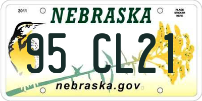 NE license plate 95CL21