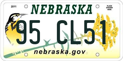 NE license plate 95CL51