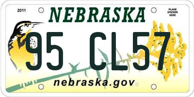 NE license plate 95CL57