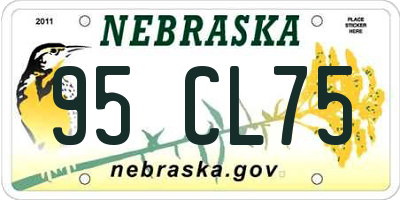 NE license plate 95CL75