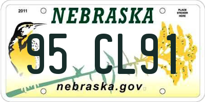 NE license plate 95CL91
