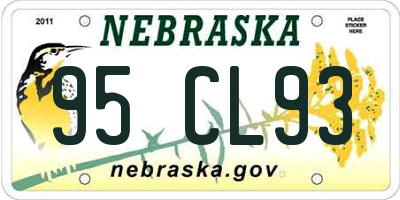 NE license plate 95CL93