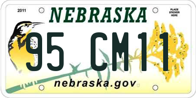 NE license plate 95CM11